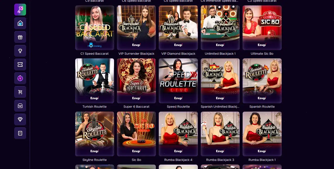 Интерфейс казино Селектор с игровыми автоматами